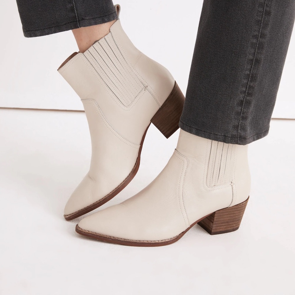Madewell Cream Ankle Booties